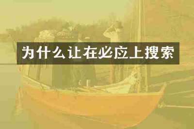 为什么让在必应上搜索