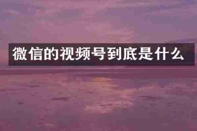 微信的视频号到底是什么