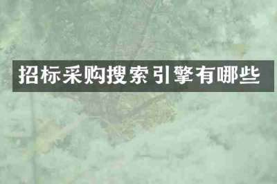 招标采购搜索引擎有哪些