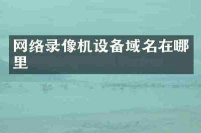 网络录像机设备域名在哪里