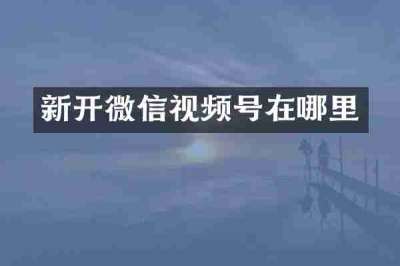 新开微信视频号在哪里