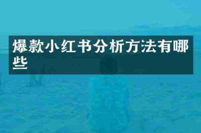 爆款小红书分析方法有哪些