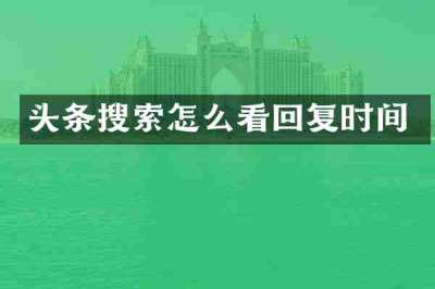头条搜索怎么看回复时间