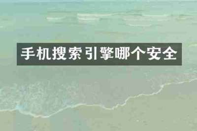 手机搜索引擎哪个安全