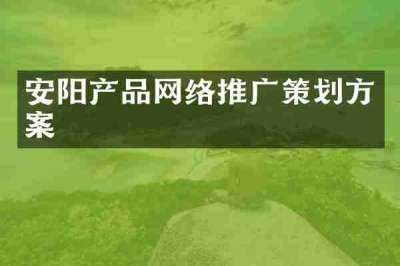 安阳产品网络推广策划方案