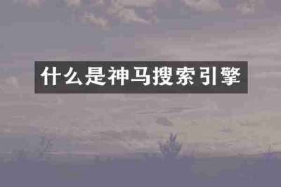什么是神马搜索引擎
