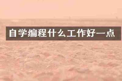 自学编程什么工作好一点