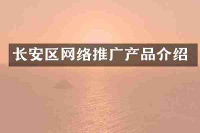 长安区网络推广产品介绍