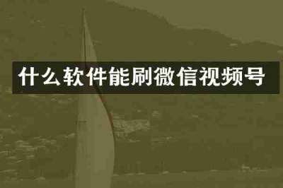 什么软件能刷微信视频号