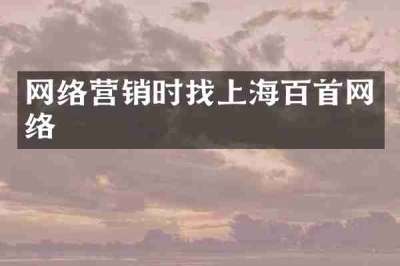 网络营销时找上海百首网络