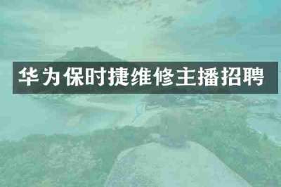 华为保时捷维修主播招聘