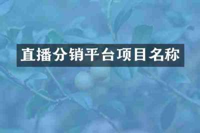 直播分销平台项目名称