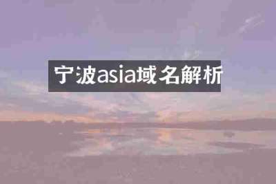 宁波asia域名解析