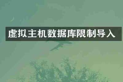 虚拟主机数据库限制导入