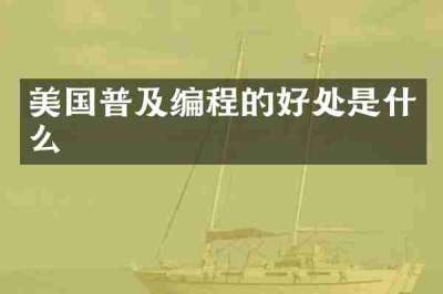 美国普及编程的好处是什么