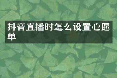抖音直播时怎么设置心愿单
