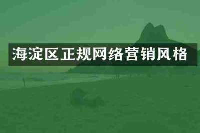 海淀区正规网络营销风格