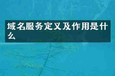 域名服务定义及作用是什么
