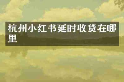 杭州小红书延时收货在哪里