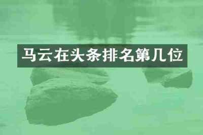马云在头条排名第几位