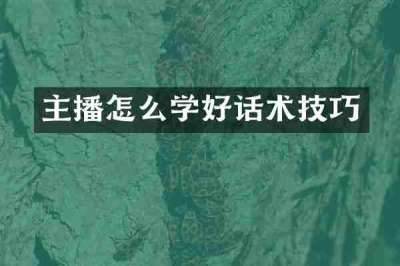 主播怎么学好话术技巧