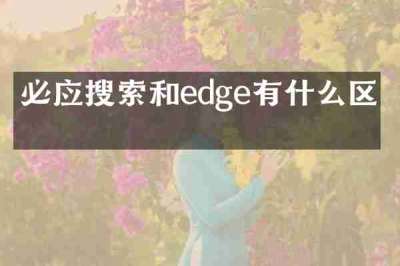 必应搜索和edge有什么区别