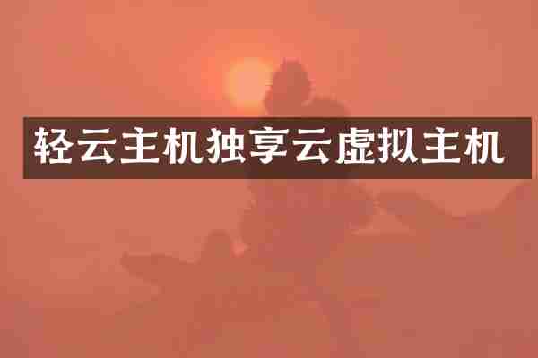 轻云主机独享云虚拟主机
