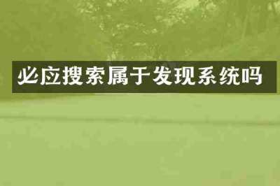 必应搜索属于发现系统吗