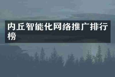 内丘智能化网络推广排行榜