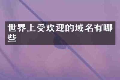 世界上受欢迎的域名有哪些