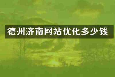 德州济南网站优化多少钱