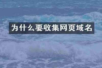 为什么要收集网页域名
