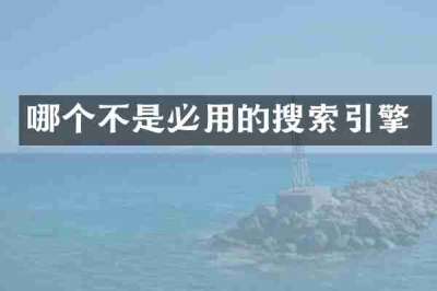 哪个不是必用的搜索引擎