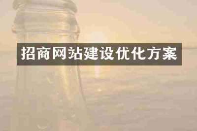 招商网站建设优化方案