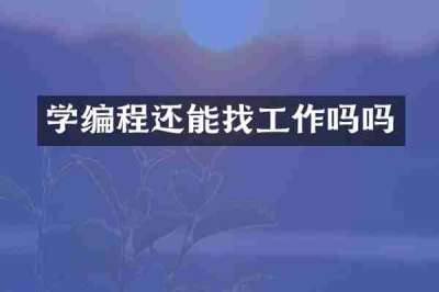学编程还能找工作吗吗