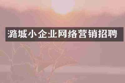 潞城小企业网络营销招聘