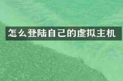 怎么登陆自己的虚拟主机