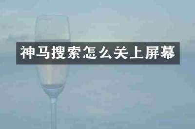 神马搜索怎么关上屏幕