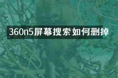 360n5屏幕搜索如何删掉