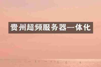 贵州超频服务器一体化