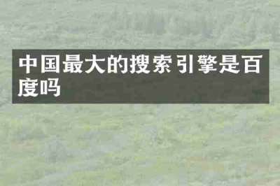 中国最大的搜索引擎是百度吗