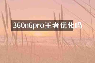 360n6pro王者优化吗