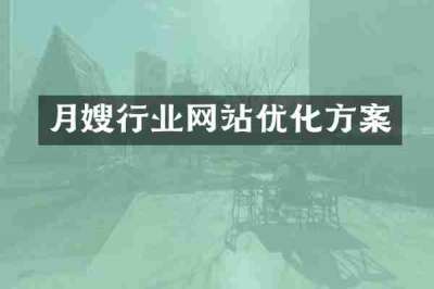 月嫂行业网站优化方案