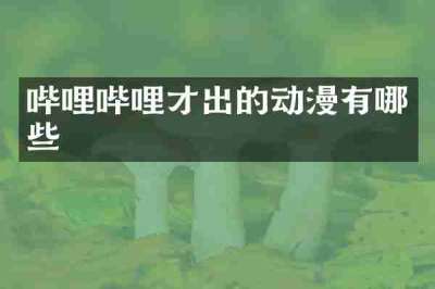 哔哩哔哩才出的动漫有哪些