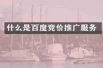 什么是百度竞价推广服务