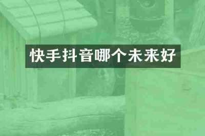 快手抖音哪个未来好