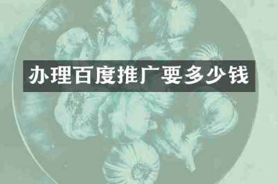 办理百度推广要多少钱