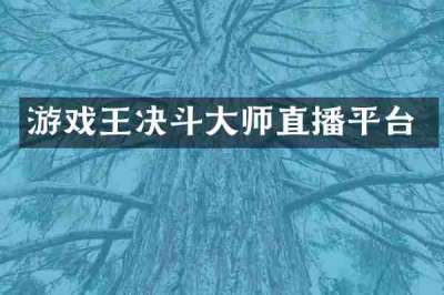 游戏王决斗大师直播平台