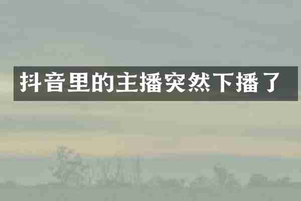 抖音里的主播突然下播了