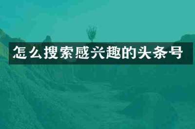 怎么搜索感兴趣的头条号